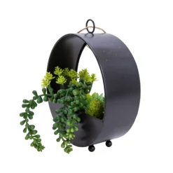 23cm Succulent Artificial Plant In Black Metal Pot -Outdoor Garden Shop 23cm succulent artificial plant in black metal pot5010795682485 03c bq