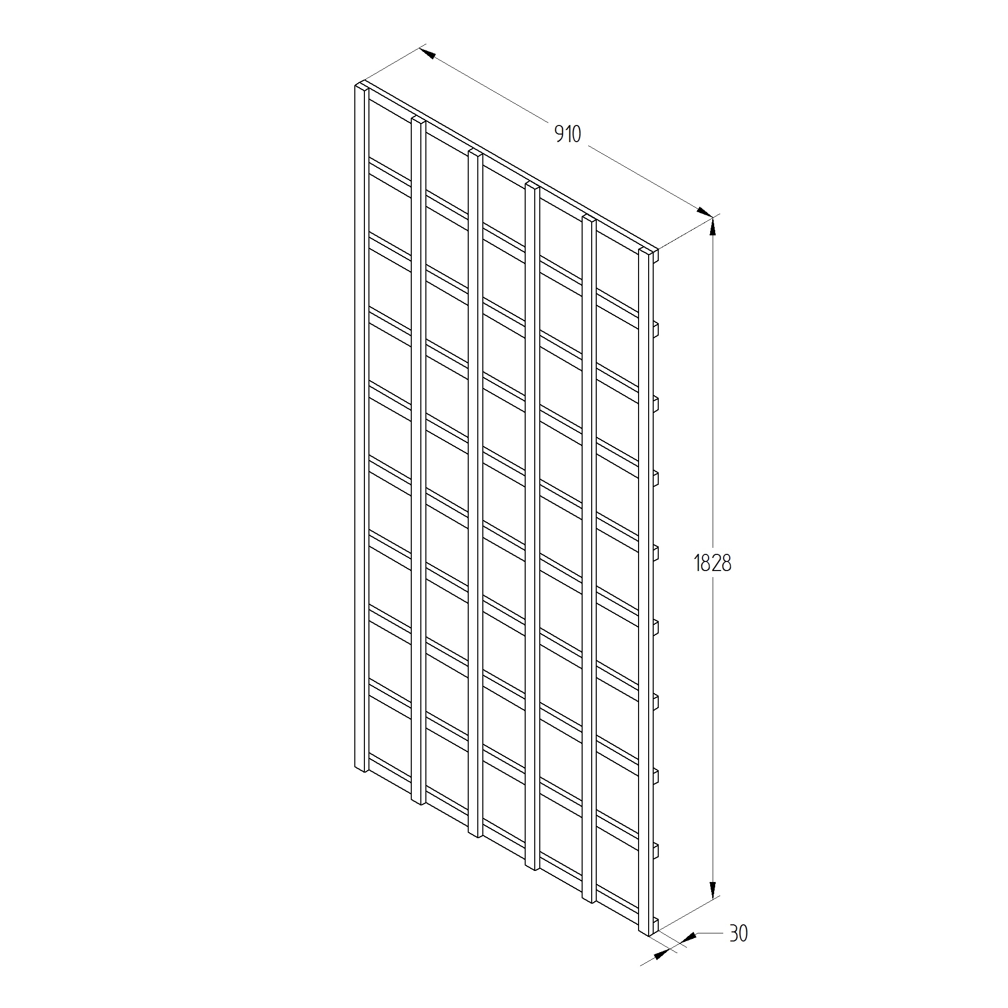 6ft Pine Trellis Panel, Pack Of 4 (W)91cm X (H)183cm 5 6ft Pine Trellis Panel, Pack Of 4 (W)91cm X (H)183cm - Image 3