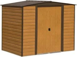 Arrow Woodvale 8x6 Apex Coffee Metal Shed