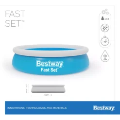 Bestway Fast Set™ Plain ABS Plastic & PVC Family Lounge Pool (W) 1.83m X (L) 1.83m -Outdoor Garden Shop bestway fast set plain abs plastic pvc family lounge pool w 1 83m x l 1 83m6942138967630 01t