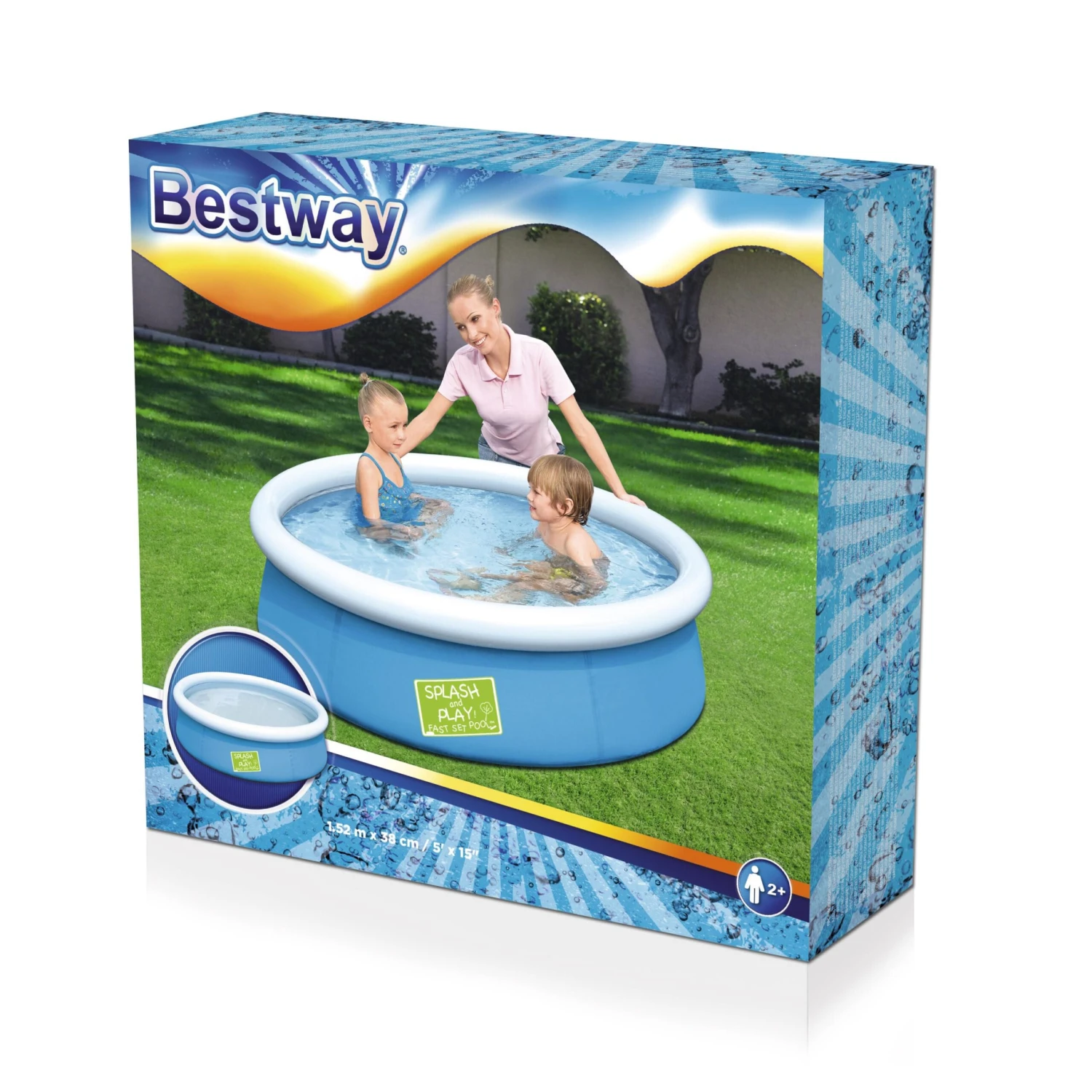 Bestway My First Fast Set Polyester (PES) & PVC Family Swimming Pool (W) 0.6m X (L) 0.6m 4 Bestway My First Fast Set Polyester (PES) & PVC Family Swimming Pool (W) 0.6m X (L) 0.6m - Image 2