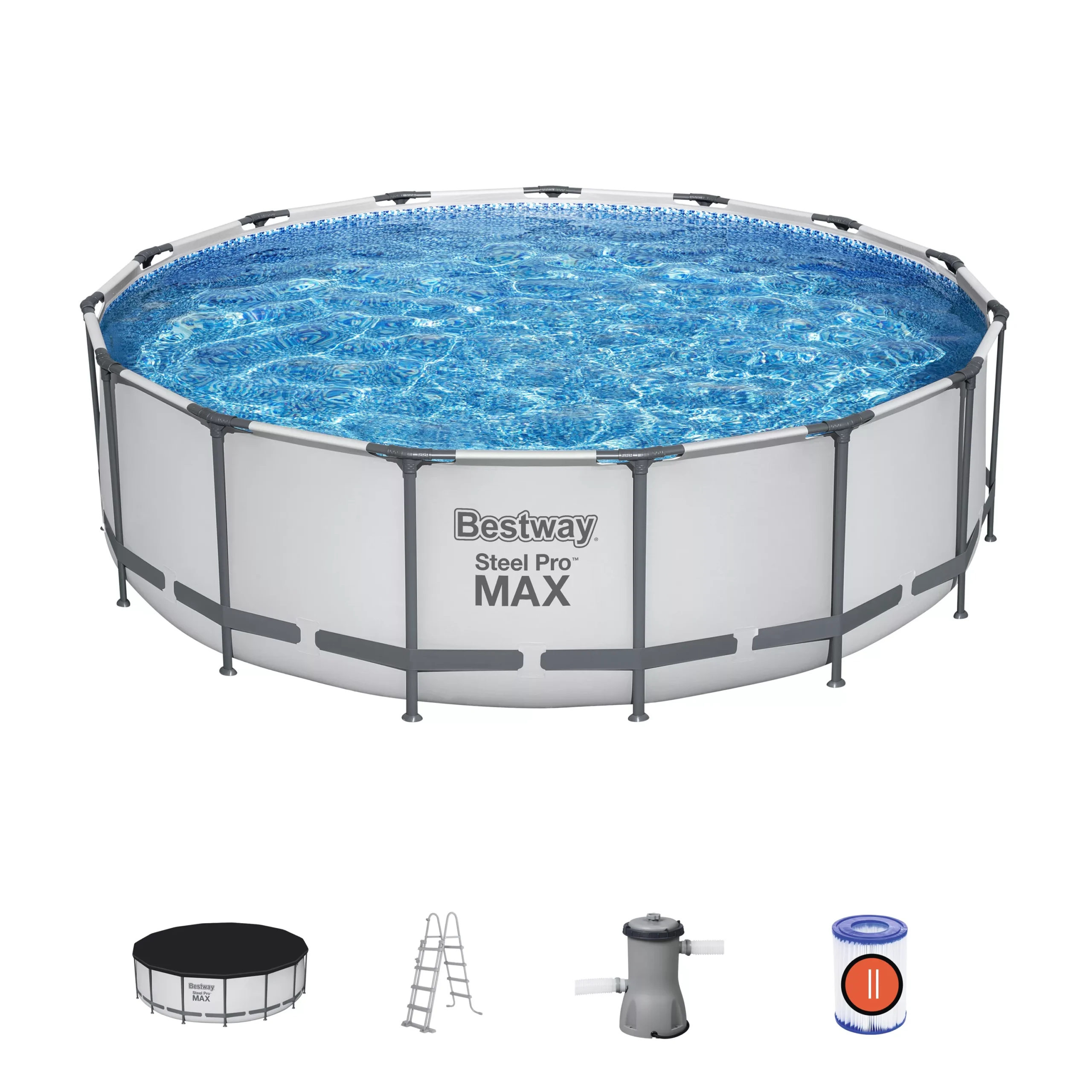 Bestway Steel Pro MAX™ Plain Polyvinyl Chloride (PVC) & Steel Pool (W) 4.57m X (L) 4.57m 4 Bestway Steel Pro MAX™ Plain Polyvinyl Chloride (PVC) & Steel Pool (W) 4.57m X (L) 4.57m - Image 2