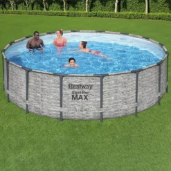 Bestway Steel Pro MAX™ Realistic Stone Print Polyvinyl Chloride (PVC) & Steel Pool (W) 4.88m X (L) 4.88m -Outdoor Garden Shop bestway steel pro max realistic stone print polyvinyl chloride pvc steel pool w 4 88m x l 4 88m6941607311493 01i