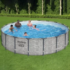 Bestway Steel Pro MAX™ Realistic Stone Print Polyvinyl Chloride (PVC) & Steel Pool (W) 5.49m X (L) 5.49m -Outdoor Garden Shop bestway steel pro max realistic stone print polyvinyl chloride pvc steel pool w 5 49m x l 5 49m6941607310502 02i
