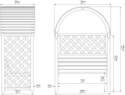 Blooma Chiltern Arbour, (H)1990mm (W)1340mm (D)800mm - Assembly Service Included -Outdoor Garden Shop blooma chiltern arbour h 1990mm w 1340mm d 800mm assembly service included5397007111705 01t bq