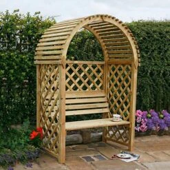 Blooma Chiltern Arbour, (H)1990mm (W)1340mm (D)800mm - Assembly Service Included -Outdoor Garden Shop blooma chiltern arbour h 1990mm w 1340mm d 800mm assembly service included5397007111705 02i bq