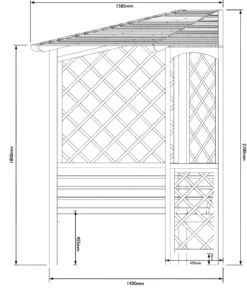Blooma Chiltern Corner Arbour, (H)2100mm (W)1580mm (D)1580mm - Assembly Service Included -Outdoor Garden Shop blooma chiltern corner arbour h 2100mm w 1580mm d 1580mm assembly service included5397007111781 01t bq
