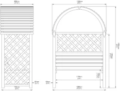 Blooma Chiltern Round Top Arbour, (H)1990mm (W)1340mm (D)800mm - Assembly Required -Outdoor Garden Shop blooma chiltern round top arbour h 1990mm w 1340mm d 800mm assembly required5397007055641 01t bq