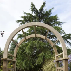 Blooma Chiltern Round Top Softwood Arch -Outdoor Garden Shop blooma chiltern round top softwood arch5397007055627 04i BQ