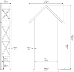 Blooma Cottage Apex Top Softwood Arch -Outdoor Garden Shop blooma cottage apex top softwood arch5397007055528 01t bq
