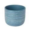 Blue Coral Clay Striped Round Plant Pot (Dia)20cm