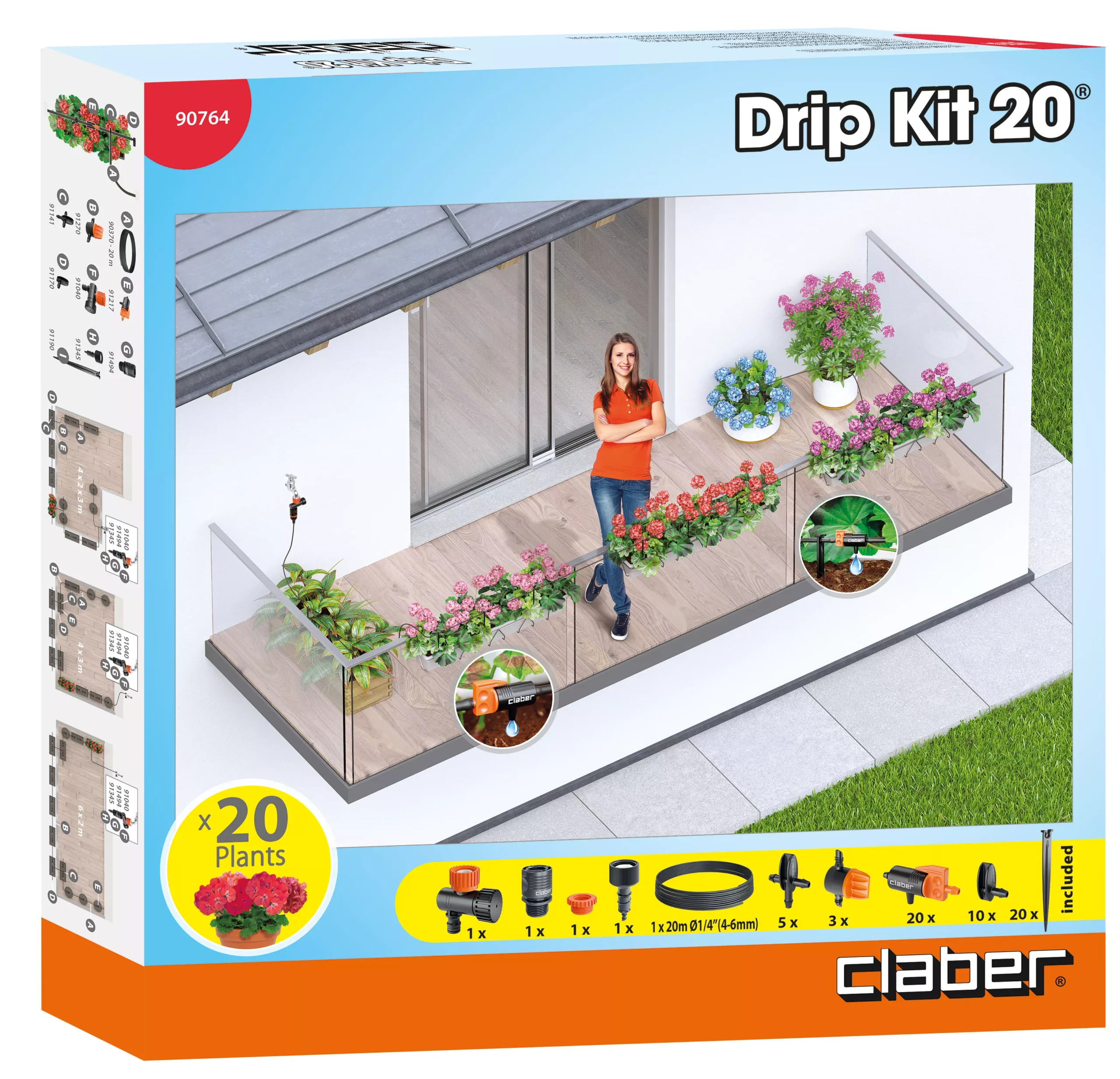 Claber Rainjet Flower Pots Irrigation Kit 3 Claber Rainjet Flower Pots Irrigation Kit