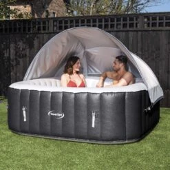 CleverSpa Grey Square Canopy (D) 1240mm -Outdoor Garden Shop cleverspa grey square canopy d 1240mm5019008882124 02i bq