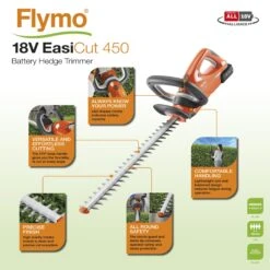 Flymo EasiCut 450 18V 450mm Cordless Hedge Trimmer 14 Flymo EasiCut 450 18V 450mm Cordless Hedge Trimmer -Outdoor Garden Shop flymo easicut 450 18v 450mm cordless hedge trimmer7392930760868 01t bq