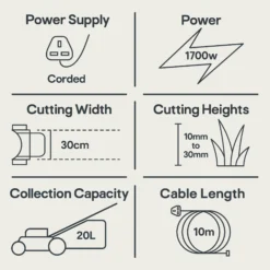 Flymo Easiglide 300V Corded Hover Lawnmower -Outdoor Garden Shop flymo easiglide 300v corded hover lawnmower7392930542518 01t EN bq