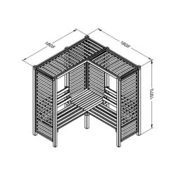 Forest Firenze Corner Arbour, (H)1970mm (W)1800mm (D)1800mm - Assembly Required -Outdoor Garden Shop forest firenze corner arbour h 1970mm w 1800mm d 1800mm assembly required5013053185049 01t bq