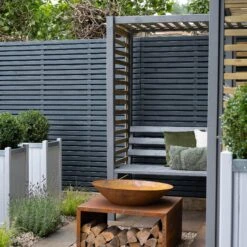 Forest Firenze Corner Arbour, (H)1970mm (W)1800mm (D)1800mm - Assembly Required -Outdoor Garden Shop forest firenze corner arbour h 1970mm w 1800mm d 1800mm assembly required5013053185049 41c bq