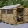 Forest Garden 10x6 Ft Apex Overlap Wooden 2 Door 4 Windows Shed With Floor - Assembly Service Included -Outdoor Garden Shop forest garden 10x6 ft apex overlap wooden 2 door 4 windows shed with floor assembly service included5013053177754 01i bq