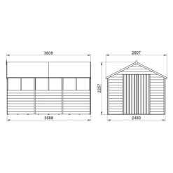Forest Garden 12x8 Ft Apex Overlap Wooden 2 Door 6 Windows Shed With Floor -Outdoor Garden Shop forest garden 12x8 ft apex overlap wooden 2 door 6 windows shed with floor5013053177983 01t bq