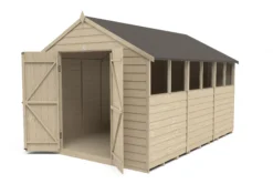 Forest Garden 12x8 Ft Apex Overlap Wooden 2 Door 6 Windows Shed With Floor -Outdoor Garden Shop forest garden 12x8 ft apex overlap wooden 2 door 6 windows shed with floor5013053177983 21c bq