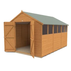 Forest Garden 12x8 Ft Apex Shiplap Wooden 2 Door 6 Windows Shed With Floor - Assembly Service Included -Outdoor Garden Shop forest garden 12x8 ft apex shiplap wooden 2 door 6 windows shed with floor assembly service included5013053178850 02c bq
