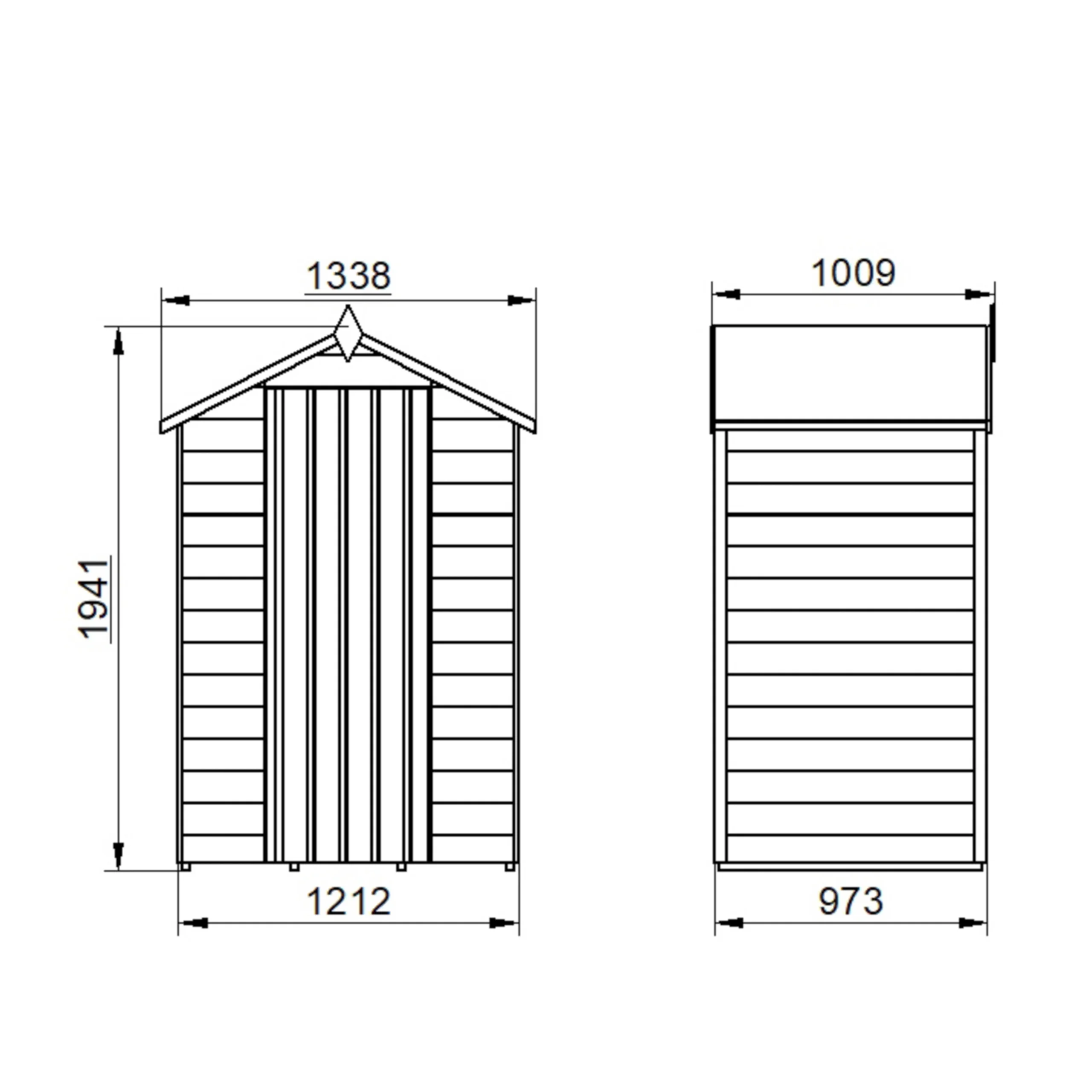 Forest Garden 4x3 Apex Dip Treated Overlap Wooden Shed With Floor - Assembly Service Included 9 Forest Garden 4x3 Apex Dip Treated Overlap Wooden Shed With Floor - Assembly Service Included - Image 7