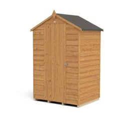 Forest Garden 4x3 Apex Dip Treated Overlap Wooden Shed With Floor -Outdoor Garden Shop forest garden 4x3 apex dip treated overlap wooden shed with floor5013053176696 01c bq