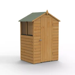 Forest Garden 4x3 Apex Dip Treated Shiplap Wooden Shed With Floor -Outdoor Garden Shop forest garden 4x3 apex dip treated shiplap wooden shed with floor5013053194065 02c