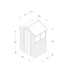 Forest Garden 4x3 Apex Dip Treated Shiplap Wooden Shed With Floor -Outdoor Garden Shop forest garden 4x3 apex dip treated shiplap wooden shed with floor5013053194065 02t