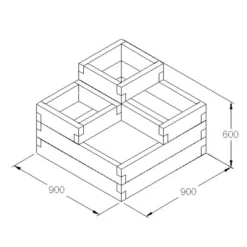 Forest Garden 56 X 90 X 90 Wood Rectangular Raised Bed Kit -Outdoor Garden Shop forest garden 56 x 90 x 90 wood rectangular raised bed kit5013053155448 01t bq