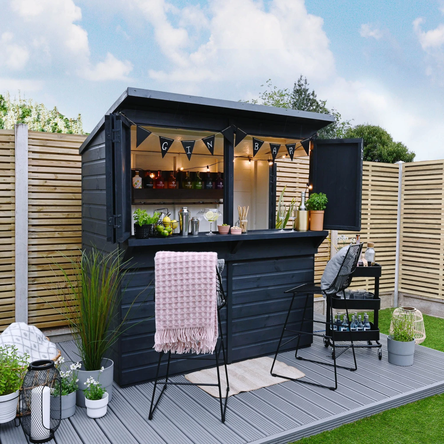 Forest Garden 6x3 Ft Pent Shiplap Garden Bar With Single Door 16 Forest Garden 6x3 Ft Pent Shiplap Garden Bar With Single Door - Image 14