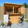 Forest Garden 6x3 Ft Pent Shiplap Garden Bar With Single Door -Outdoor Garden Shop forest garden 6x3 ft pent shiplap garden bar with single door5013053184066 03i bq