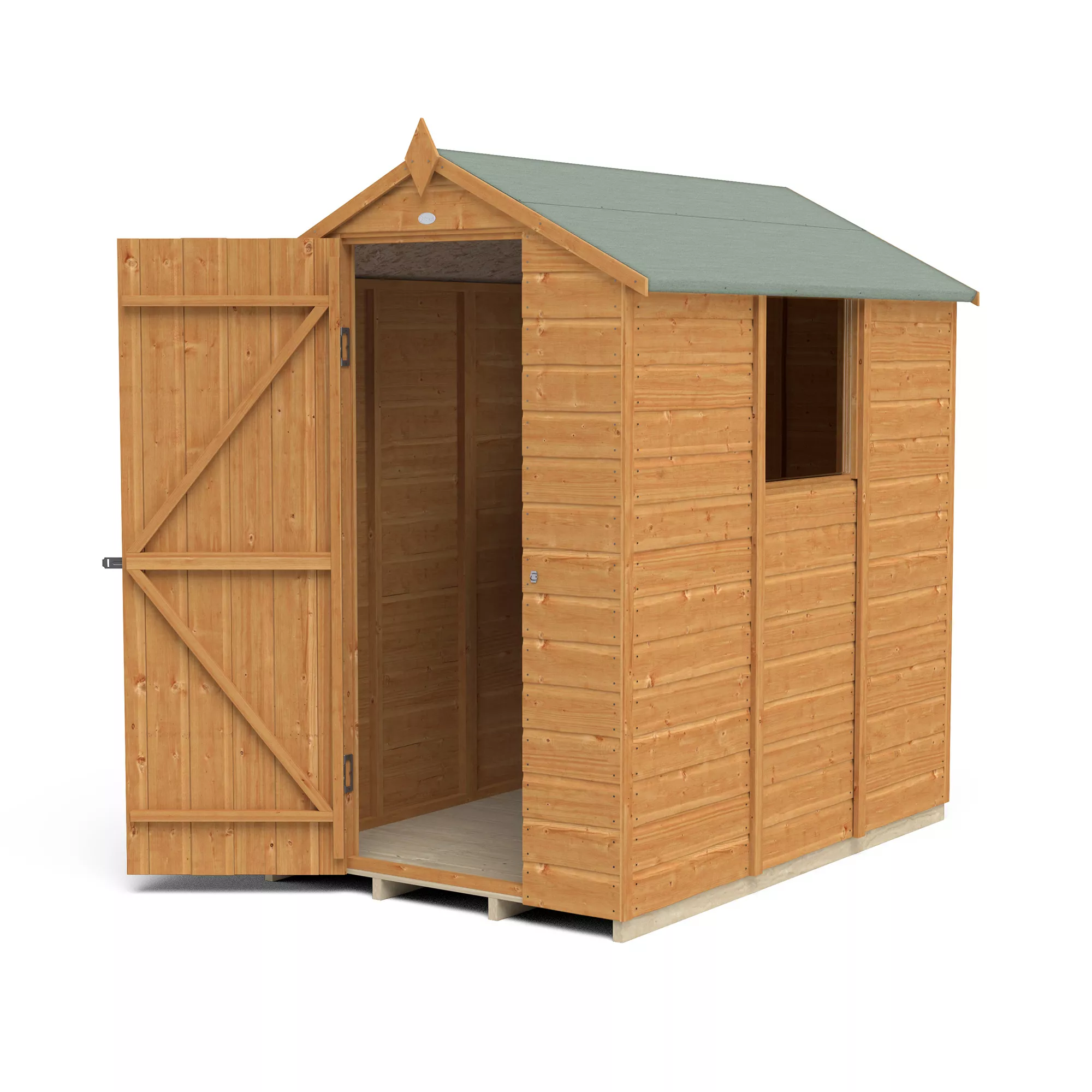 Forest Garden 6x4 Ft Apex Shiplap Wooden Shed With Floor - Assembly Service Included 5 Forest Garden 6x4 Ft Apex Shiplap Wooden Shed With Floor - Assembly Service Included - Image 3