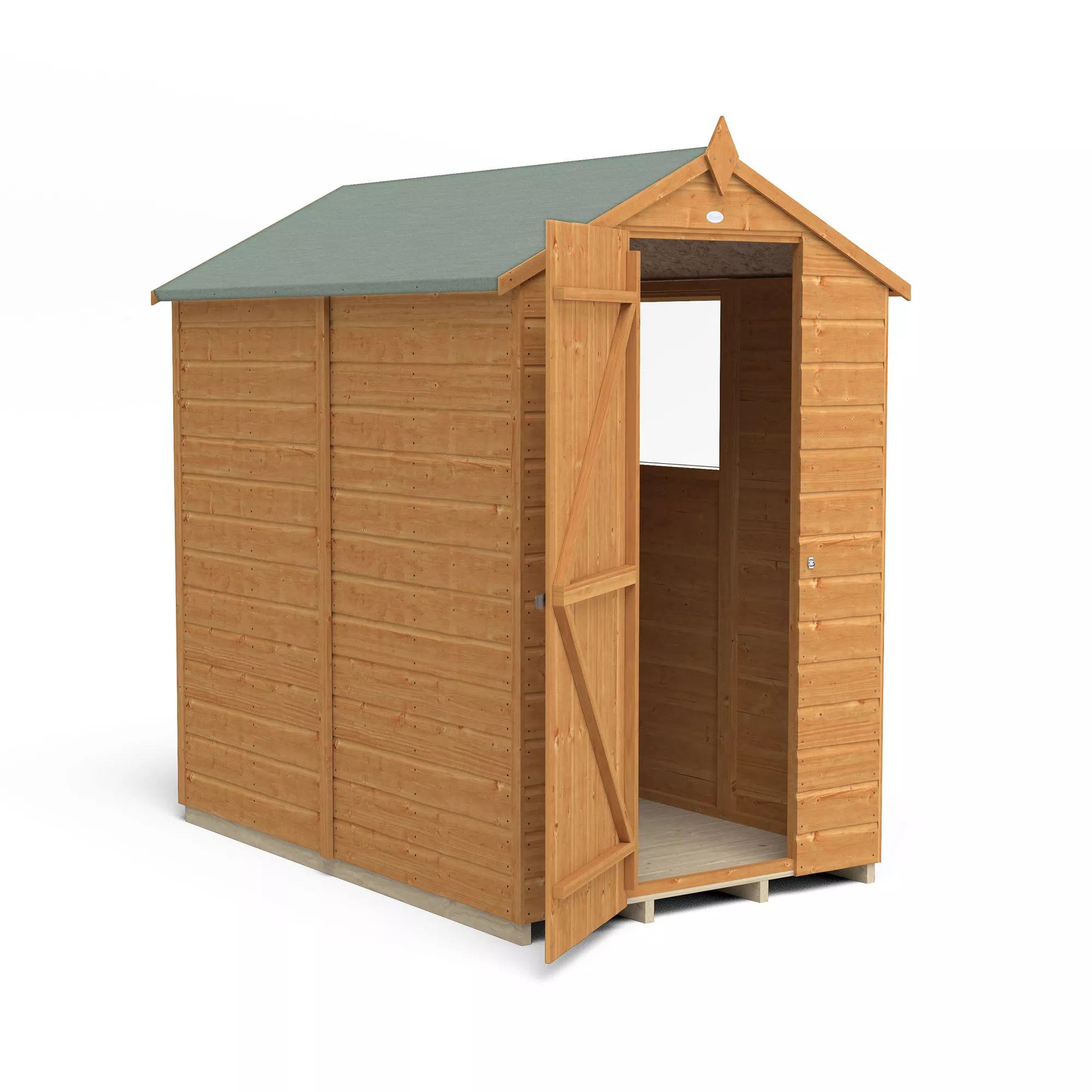 Forest Garden 6x4 Ft Apex Shiplap Wooden Shed With Floor - Assembly Service Included 6 Forest Garden 6x4 Ft Apex Shiplap Wooden Shed With Floor - Assembly Service Included - Image 4