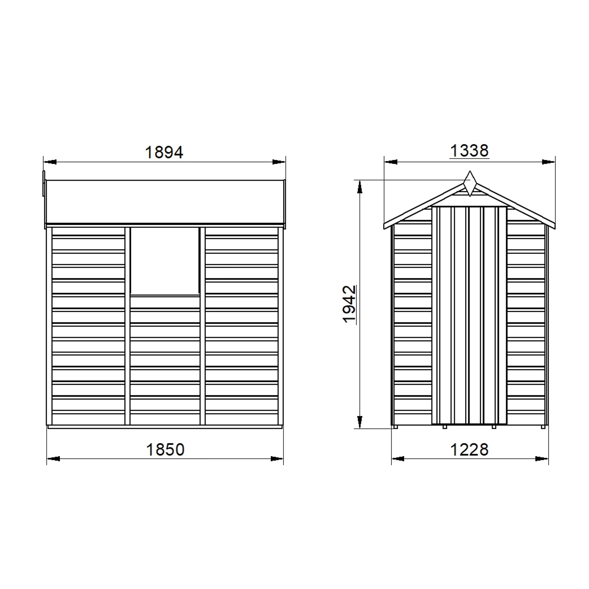 Forest Garden 6x4 Ft Apex Shiplap Wooden Shed With Floor - Assembly Service Included 21 Forest Garden 6x4 Ft Apex Shiplap Wooden Shed With Floor - Assembly Service Included - Image 19