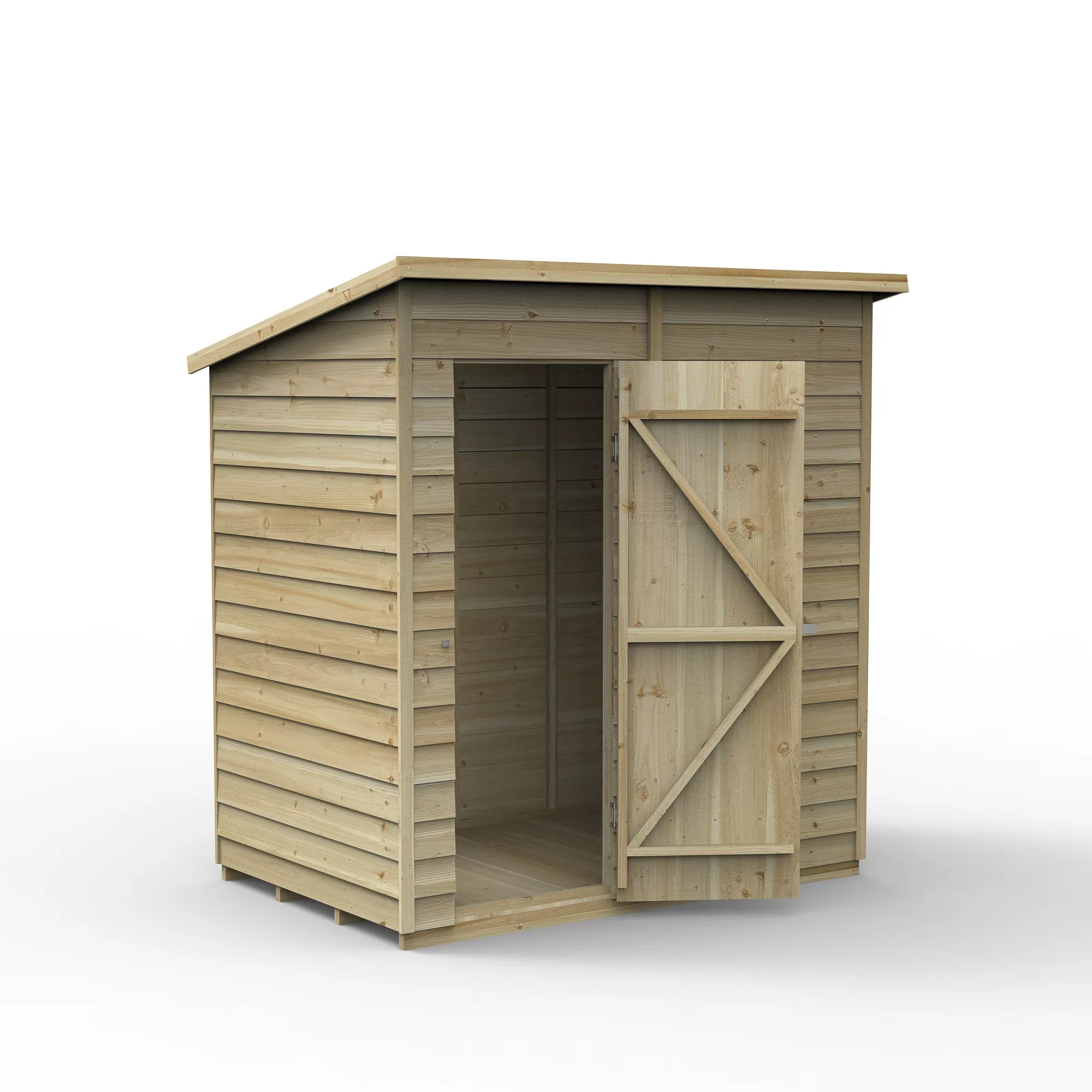 Forest Garden 6x4 Pent Pressure Treated Overlap Wooden Shed With Floor (Base Included) 3 Forest Garden 6x4 Pent Pressure Treated Overlap Wooden Shed With Floor (Base Included)