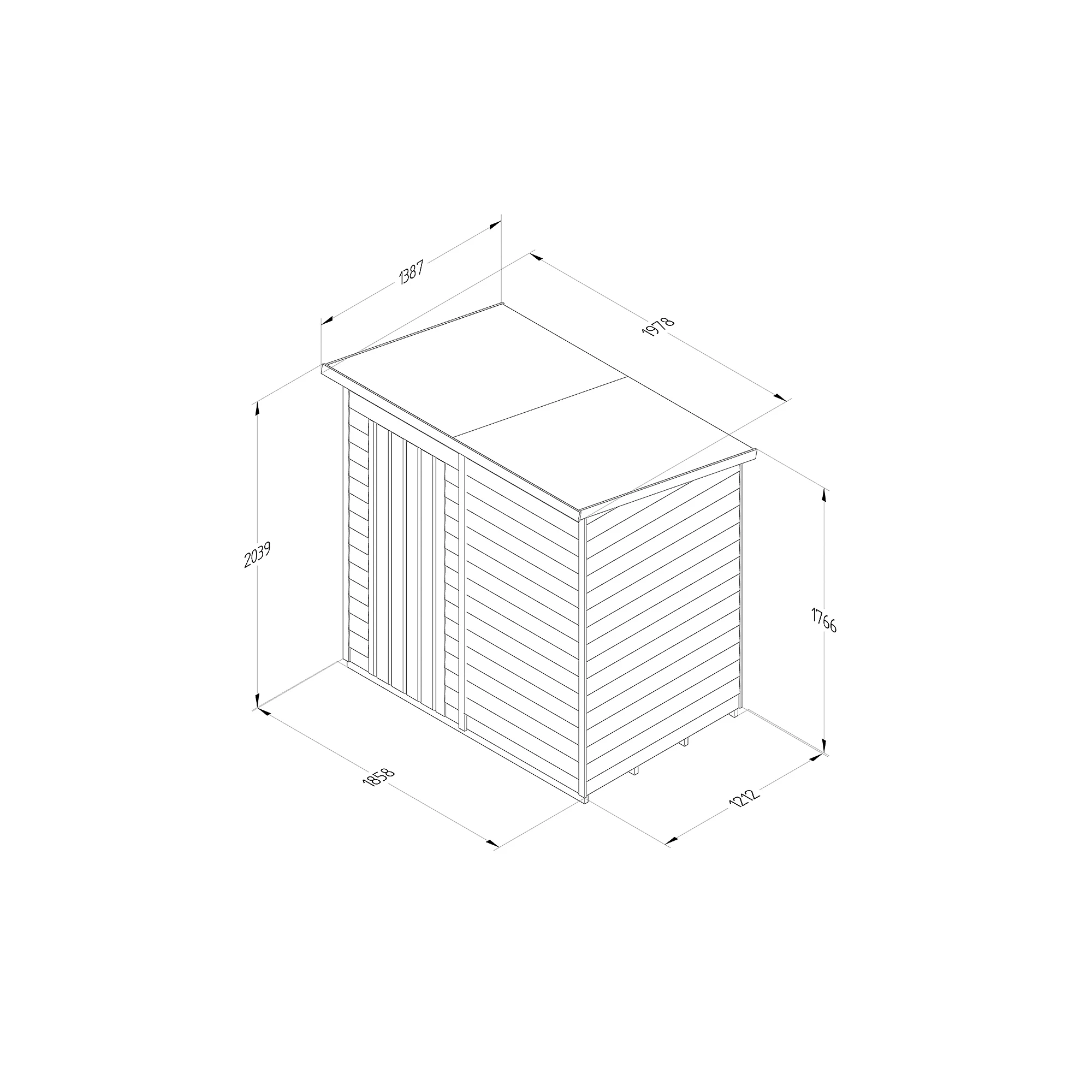 Forest Garden 6x4 Pent Pressure Treated Overlap Wooden Shed With Floor (Base Included) 11 Forest Garden 6x4 Pent Pressure Treated Overlap Wooden Shed With Floor (Base Included) - Image 9