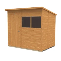 Forest Garden 7x5 Ft Pent Shiplap Wooden 2 Windows Shed With Floor (Base Included) - Assembly Service Included -Outdoor Garden Shop forest garden 7x5 ft pent shiplap wooden 2 windows shed with floor base included assembly service included5013053178959 02c bq