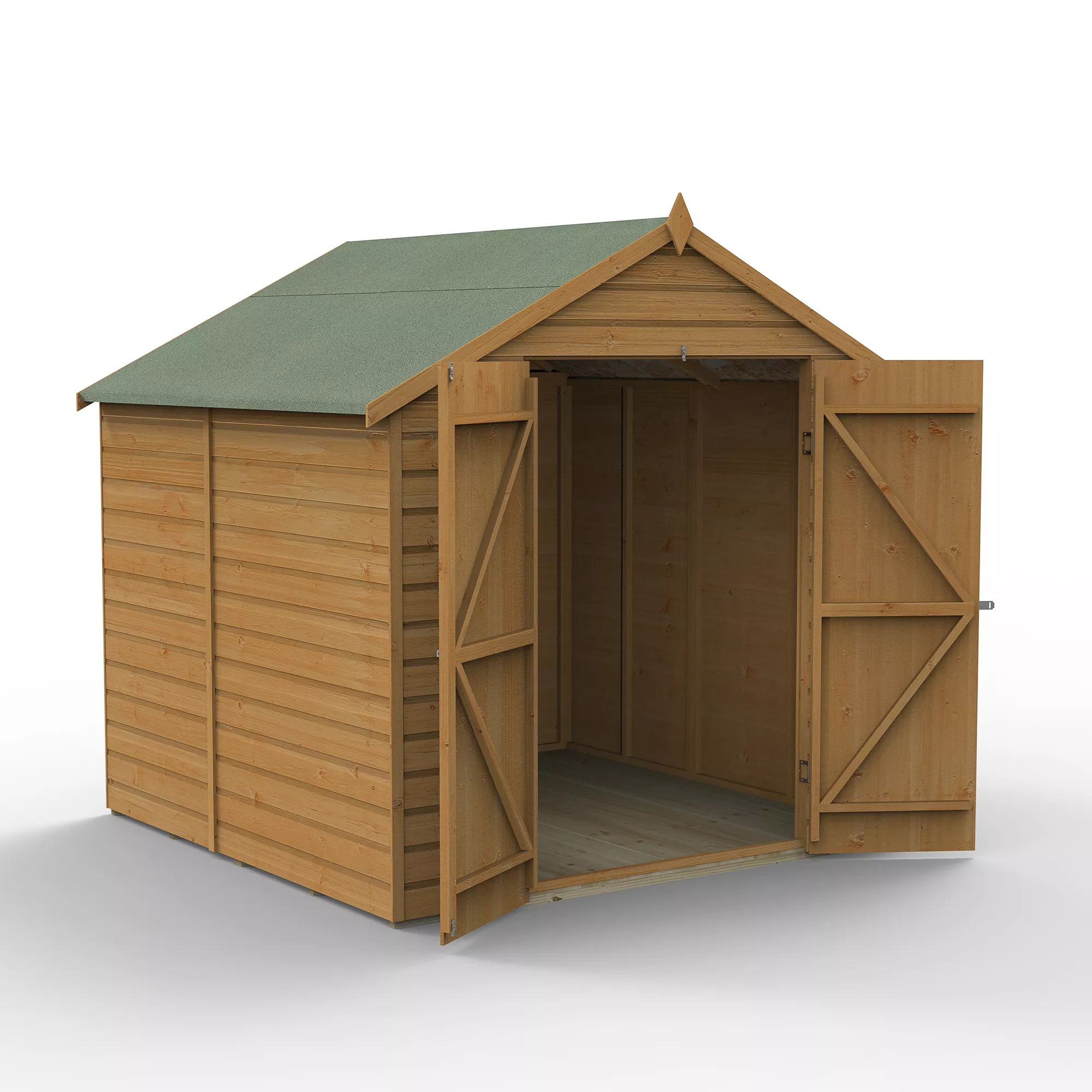 Forest Garden 7x7 Apex Dip Treated Shiplap Wooden Shed With Floor (Base Included) 3 Forest Garden 7x7 Apex Dip Treated Shiplap Wooden Shed With Floor (Base Included)