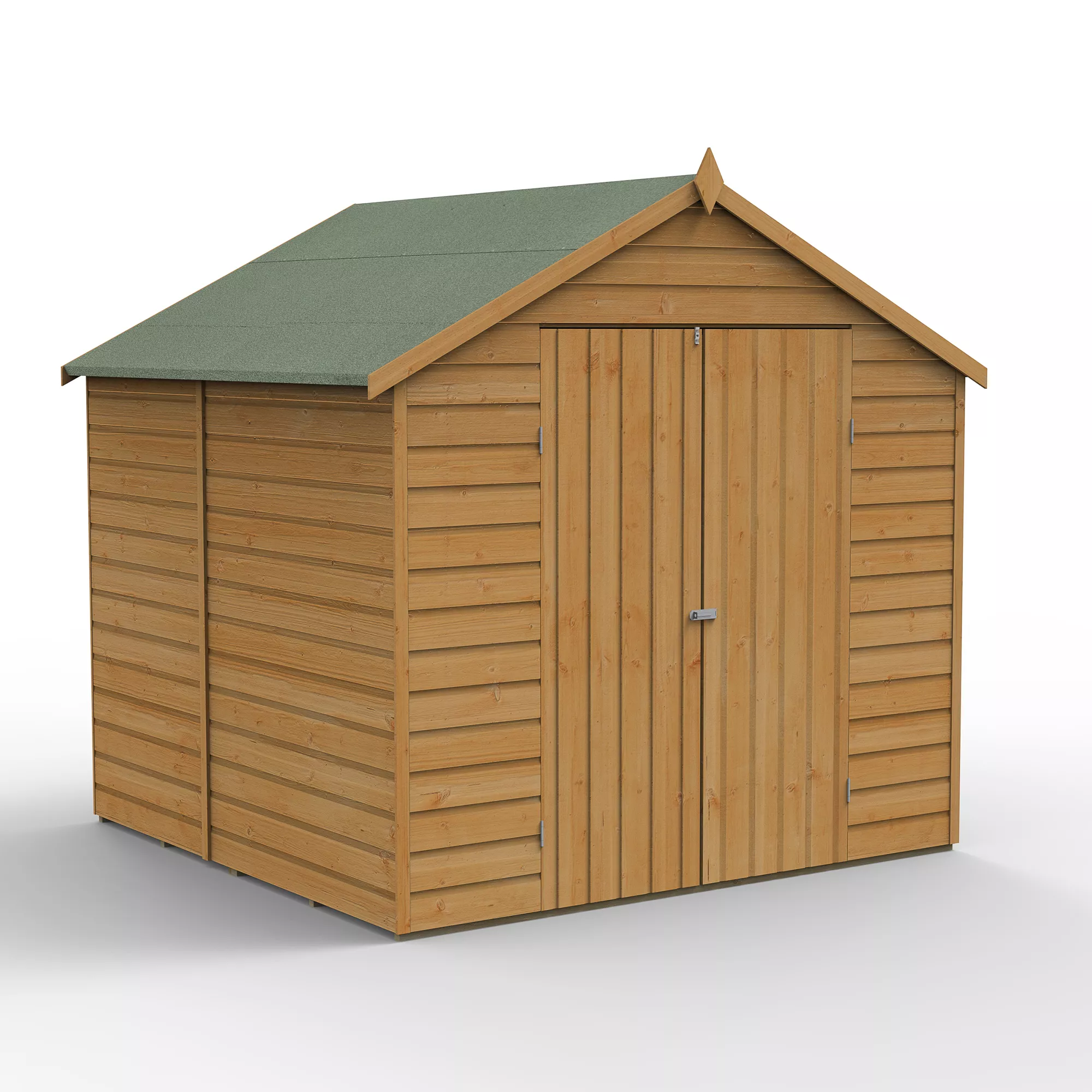 Forest Garden 7x7 Apex Dip Treated Shiplap Wooden Shed With Floor (Base Included) 4 Forest Garden 7x7 Apex Dip Treated Shiplap Wooden Shed With Floor (Base Included) - Image 2