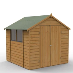 Forest Garden 7x7 Apex Dip Treated Shiplap Wooden Shed With Floor -Outdoor Garden Shop forest garden 7x7 apex dip treated shiplap wooden shed with floor5013053194164 02c