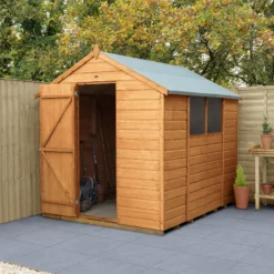 Forest Garden 8x6 Ft Apex Shiplap Wooden 2 Windows Shed With Floor - Assembly Service Included