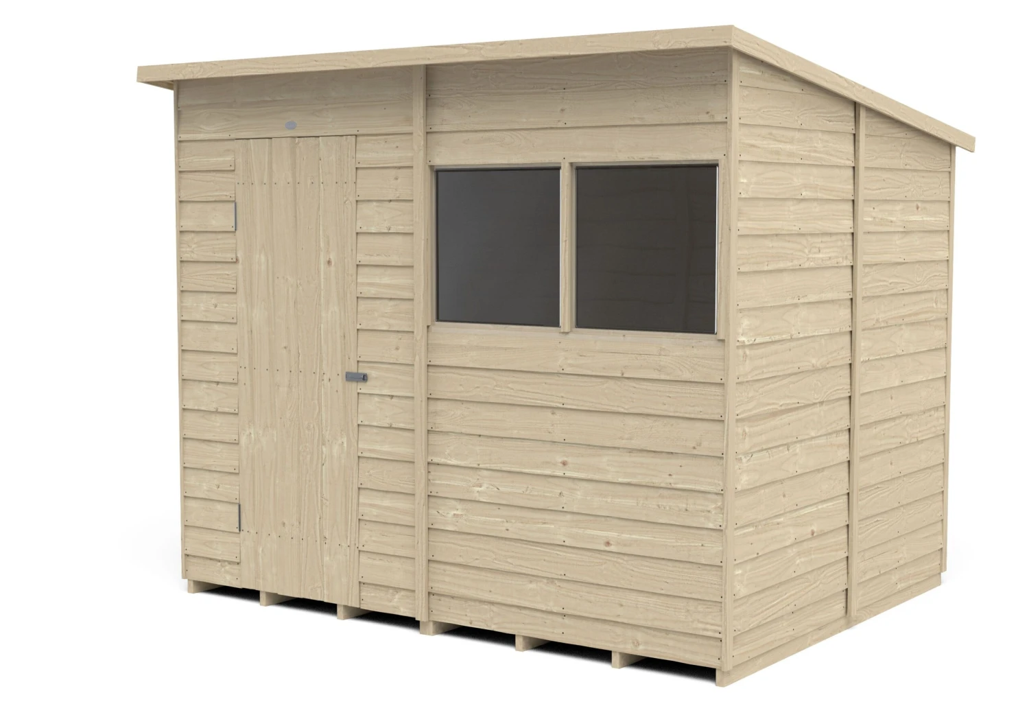 Forest Garden 8x6 Pent Pressure Treated Overlap Wooden Shed With Floor (Base Included) 4 Forest Garden 8x6 Pent Pressure Treated Overlap Wooden Shed With Floor (Base Included) - Image 2