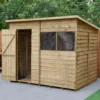 Forest Garden 8x6 Pent Pressure Treated Overlap Wooden Shed With Floor (Base Included) -Outdoor Garden Shop forest garden 8x6 pent pressure treated overlap wooden shed with floor base included 5013053178607 01i bq