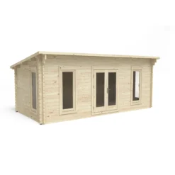 Forest Garden Arley 6x3 Toughened Glass Pent Loglap Solid Wood Cabin With Double Door - Assembly Service Included -Outdoor Garden Shop forest garden arley 6x3 toughened glass pent loglap solid wood cabin with double door assembly service included5013053181539 02c bq