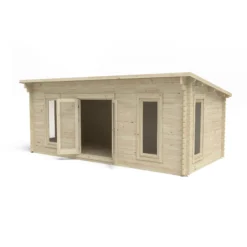 Forest Garden Arley 6x3 Toughened Glass Pent Loglap Solid Wood Cabin With Double Door - Assembly Service Included -Outdoor Garden Shop forest garden arley 6x3 toughened glass pent loglap solid wood cabin with double door assembly service included5013053181867 04c bq