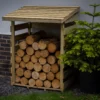 Forest Garden Compact Timber 3x3 Ft Pent Log Store -Outdoor Garden Shop forest garden compact timber 3x3 ft pent log store5013053189900 05i