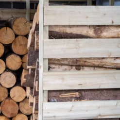 Forest Garden Corner Timber 4x4 Ft Log Store -Outdoor Garden Shop forest garden corner timber 4x4 ft log store5013053190005 04i