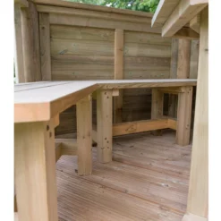 Forest Garden Furnished Hexagonal Gazebo, (W)3.3m (D)2.84m -Outdoor Garden Shop forest garden furnished hexagonal gazebo w 3 3m d 2 84m5013053172377 06i