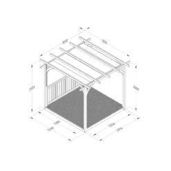 Forest Garden Grey Pergola & Decking Kit, X4 Post X1 Balustrade (H) 2.5m X (W) 5.2m - Canopy Included -Outdoor Garden Shop forest garden grey pergola decking kit x4 post x1 balustrade h 2 5m x w 5 2m canopy included5013053192597 01t